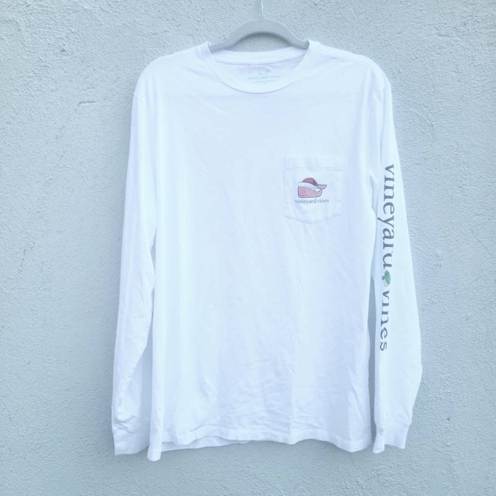 Vineyard Vines white Christmas long sleeve top size M